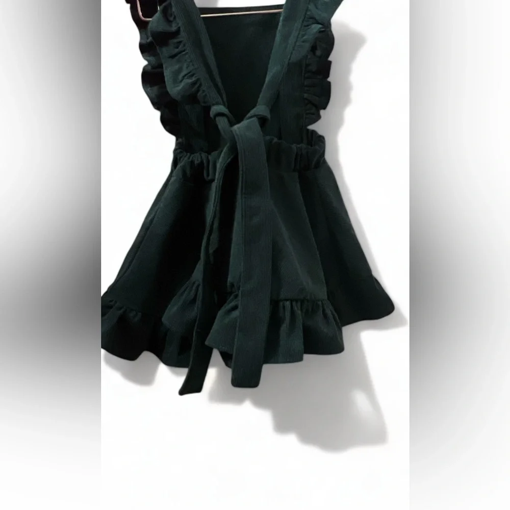 Green Ruffle Pinafore Dress